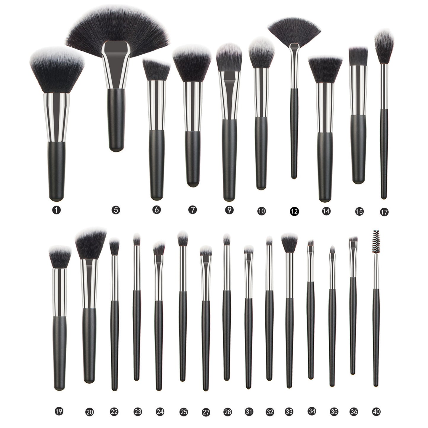 Luxury Natural Hair Makeup Brush Set - Professional 12-Piece Kit for Face & Eyes