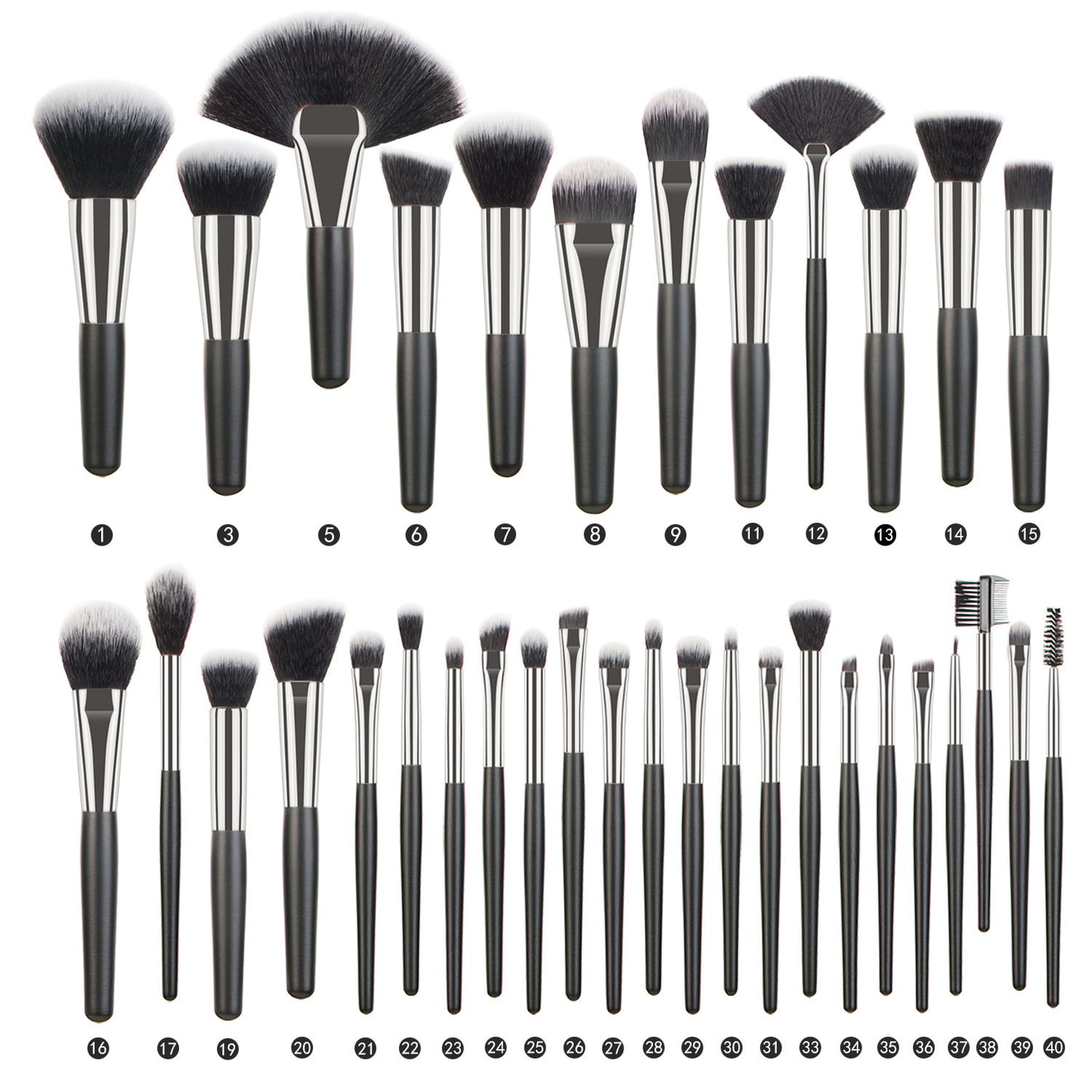 Luxury Natural Hair Makeup Brush Set - Professional 12-Piece Kit for Face & Eyes