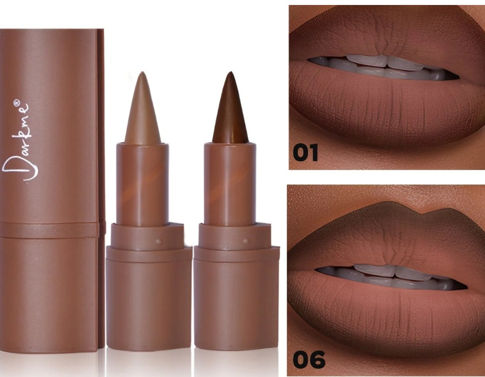 Gradient Coloring Lip Liner Matte Finish Mixed Dark Lipstick Waterproof