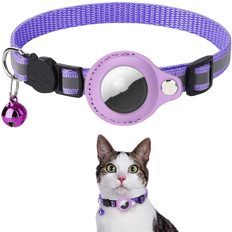 Reflective Waterproof Pet Collar with AirTag Holder - Adjustable for Dogs & Cats