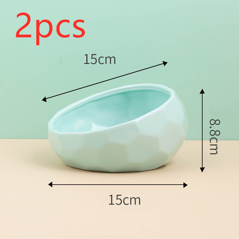 Ceramic Cat &Dog Bowl- Anti-Vomiting & Ergonomic Feeding Dish