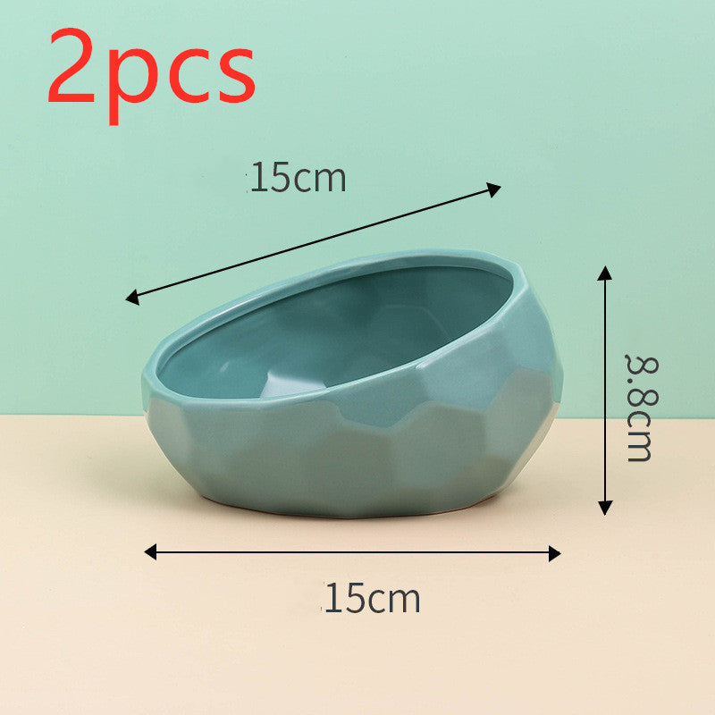 Ceramic Cat &Dog Bowl- Anti-Vomiting & Ergonomic Feeding Dish