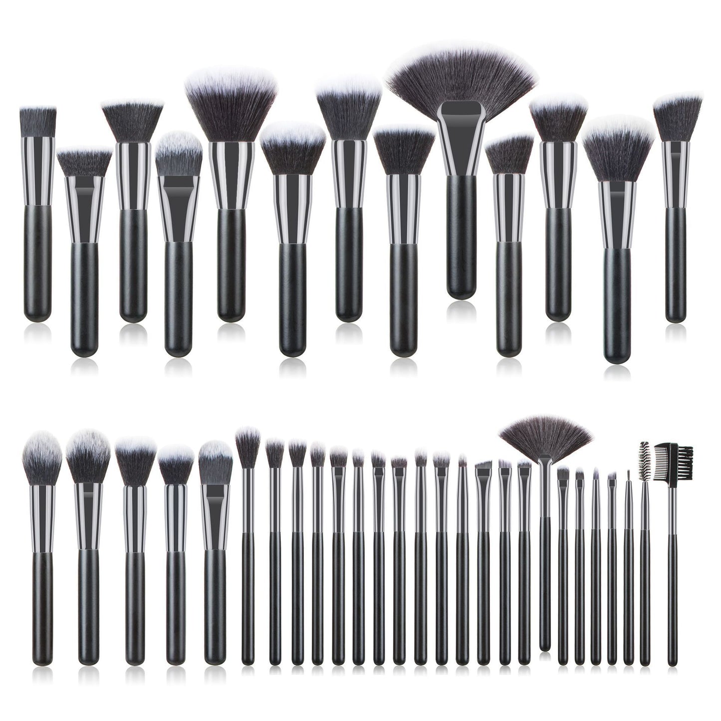 Luxury Natural Hair Makeup Brush Set - Professional 12-Piece Kit for Face & Eyes