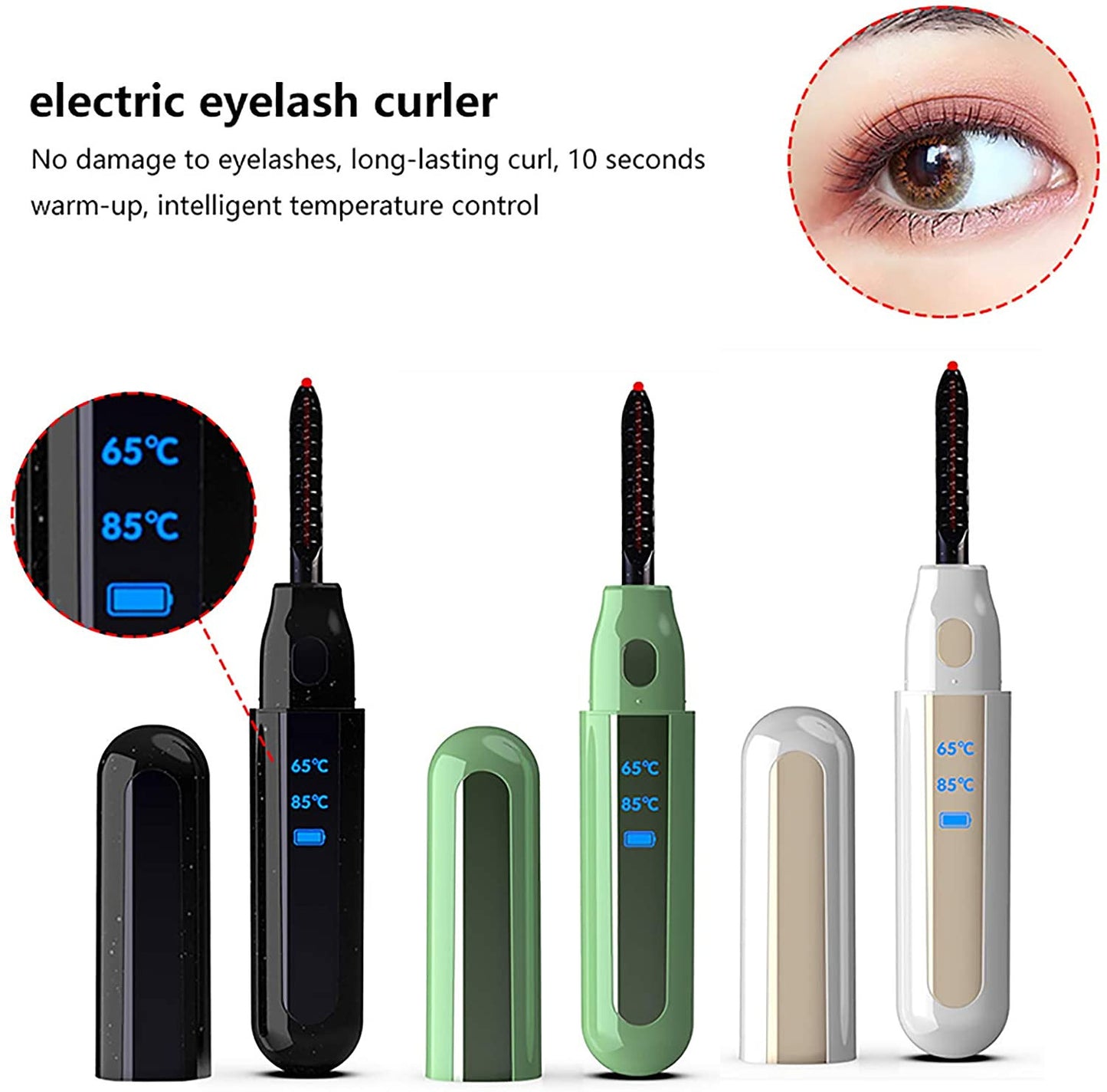 Electric Ironing Eyelash Curler USB Charging Portable Electric Heating Eyelash Curler L