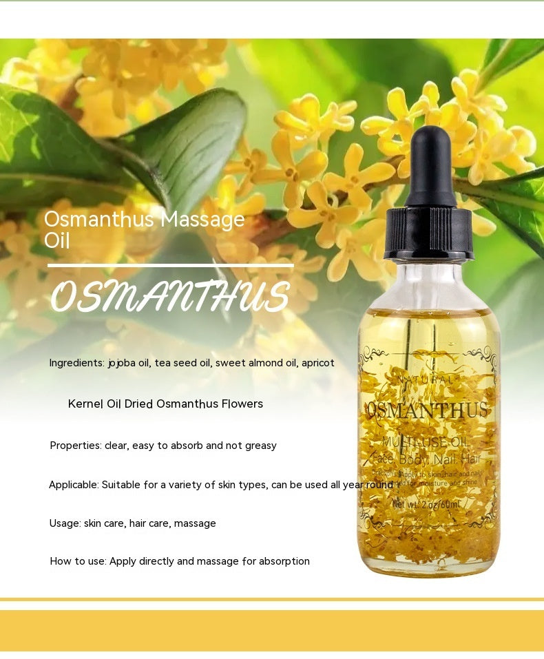 Organic Dried Flower Massage Oil – Rose, Lavender & Osmanthus Aromatherapy Blend