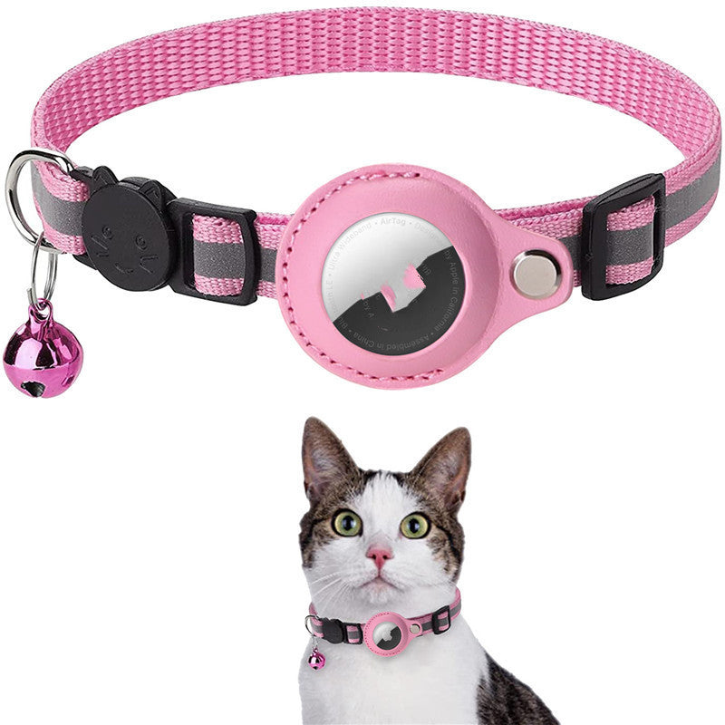 Reflective Waterproof Pet Collar with AirTag Holder - Adjustable for Dogs & Cats