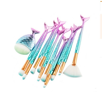 A Set of 11 Gorgeous Mermaid Makeup Brushes Family