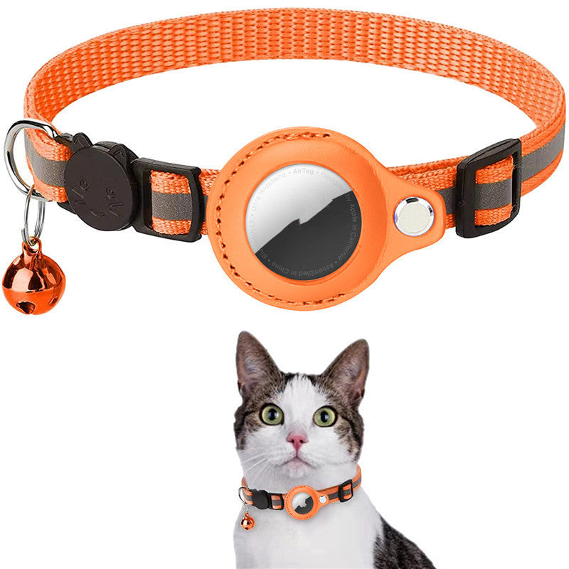 Reflective Waterproof Pet Collar with AirTag Holder - Adjustable for Dogs & Cats