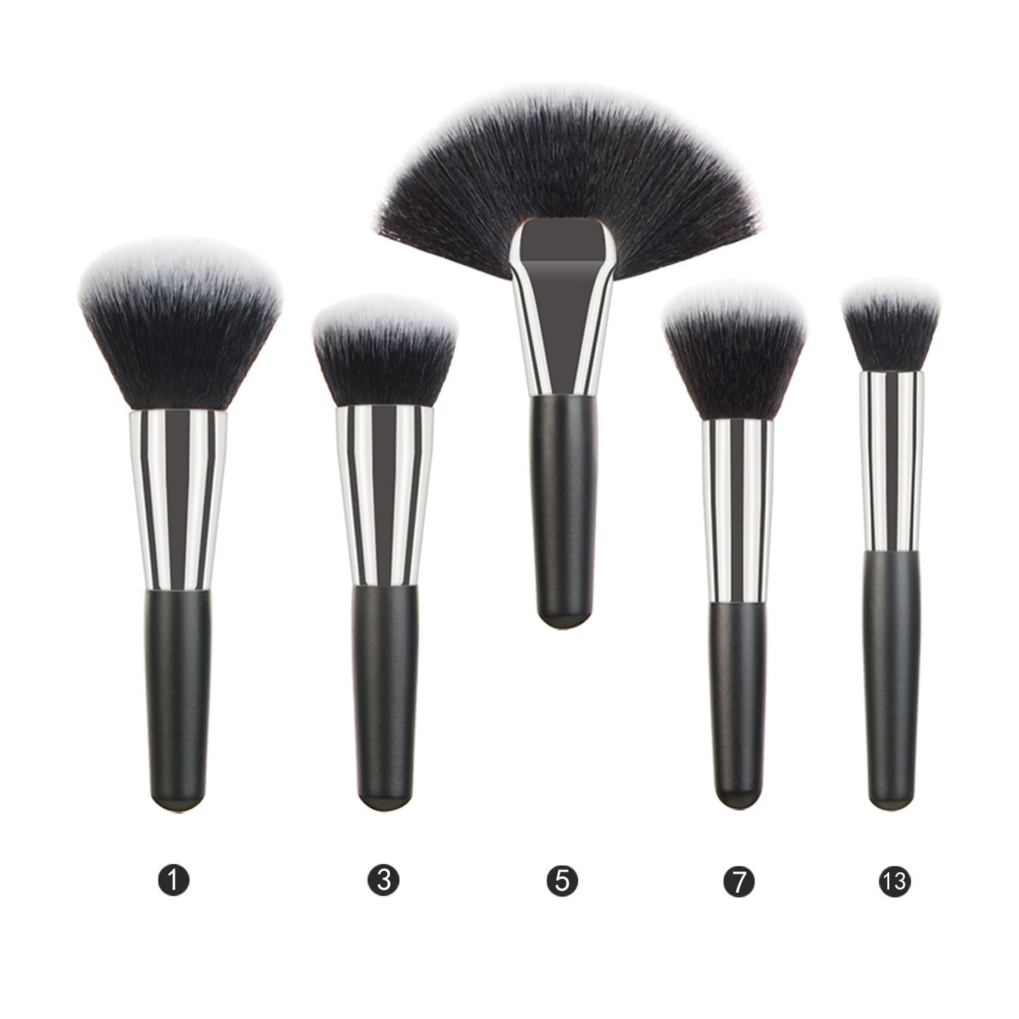 Luxury Natural Hair Makeup Brush Set - Professional 12-Piece Kit for Face & Eyes