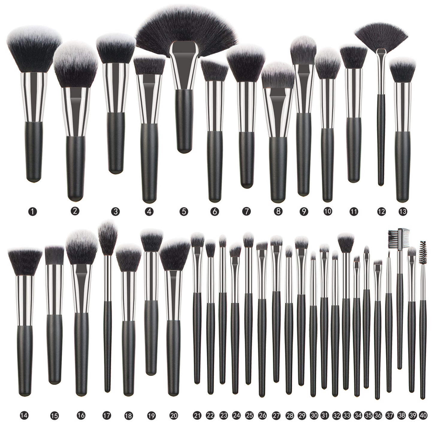 Luxury Natural Hair Makeup Brush Set - Professional 12-Piece Kit for Face & Eyes