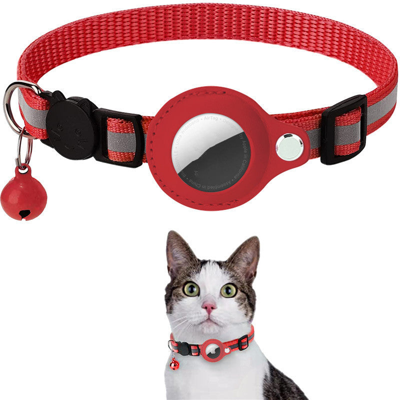 Reflective Waterproof Pet Collar with AirTag Holder - Adjustable for Dogs & Cats