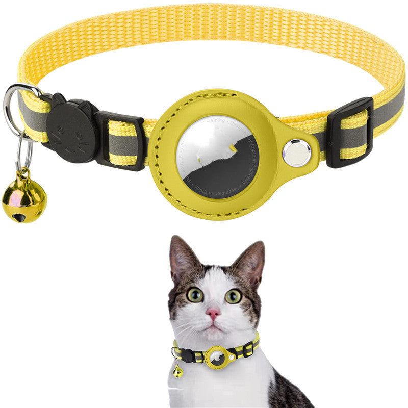 Reflective Waterproof Pet Collar with AirTag Holder - Adjustable for Dogs & Cats