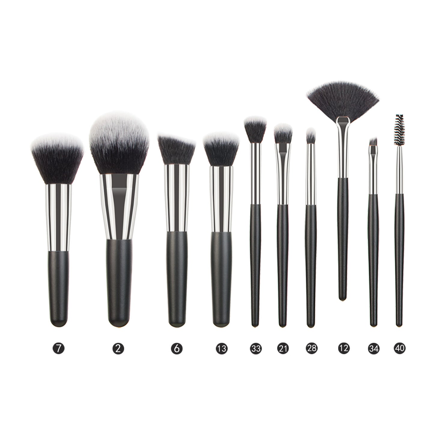 Luxury Natural Hair Makeup Brush Set - Professional 12-Piece Kit for Face & Eyes