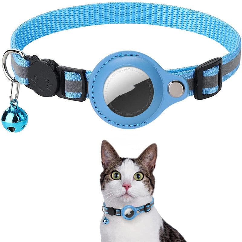 Reflective Waterproof Pet Collar with AirTag Holder - Adjustable for Dogs & Cats