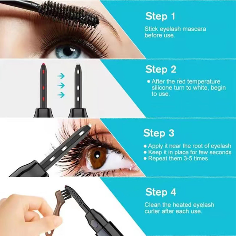 Electric Ironing Eyelash Curler USB Charging Portable Electric Heating Eyelash Curler L