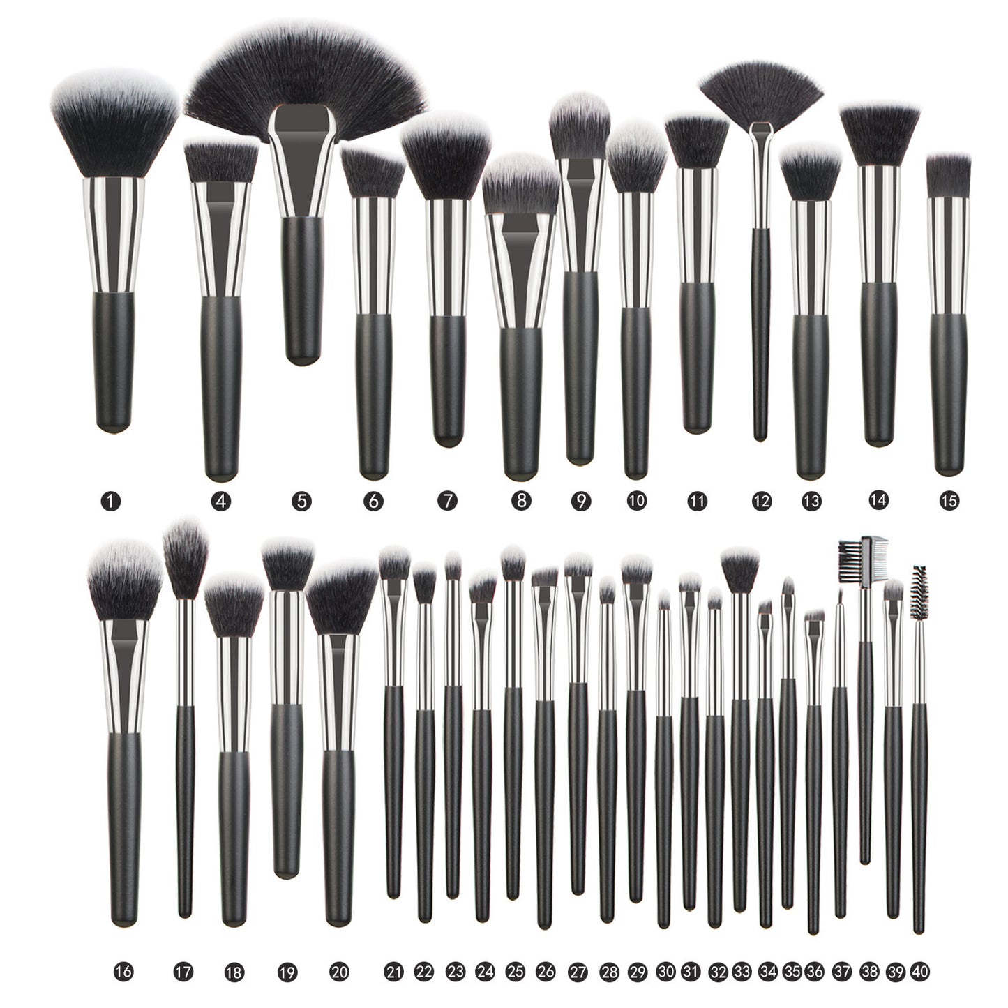 Luxury Natural Hair Makeup Brush Set - Professional 12-Piece Kit for Face & Eyes