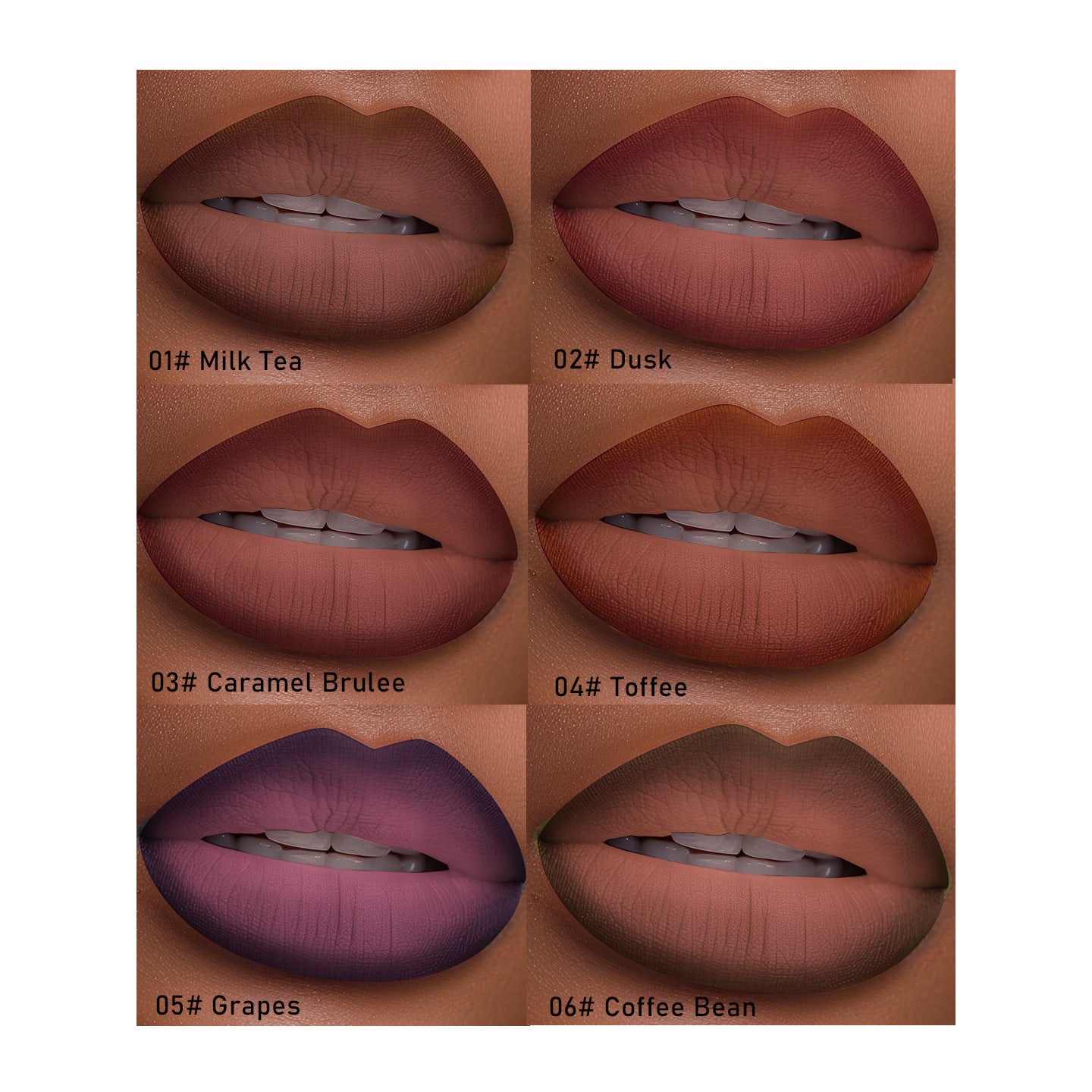 Gradient Coloring Lip Liner Matte Finish Mixed Dark Lipstick Waterproof