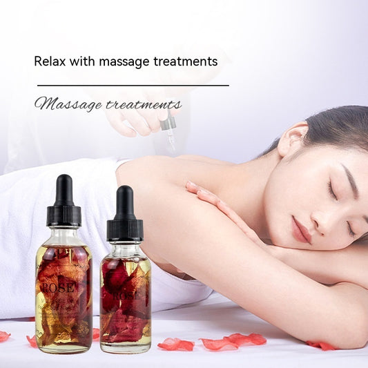 Organic Dried Flower Massage Oil – Rose, Lavender & Osmanthus Aromatherapy Blend