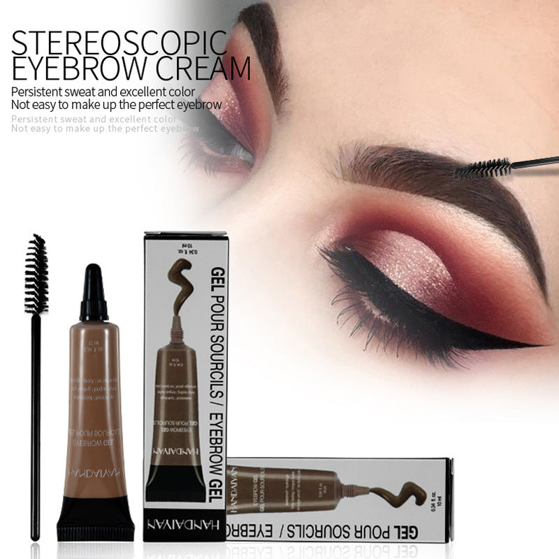 Eyebrow Makeup Henna Gel Black Brown Waterproof Durable Liquid Tint Brush Sets Tattoo Paint Kit Cream Enhancer Dye Cosmetic Tool