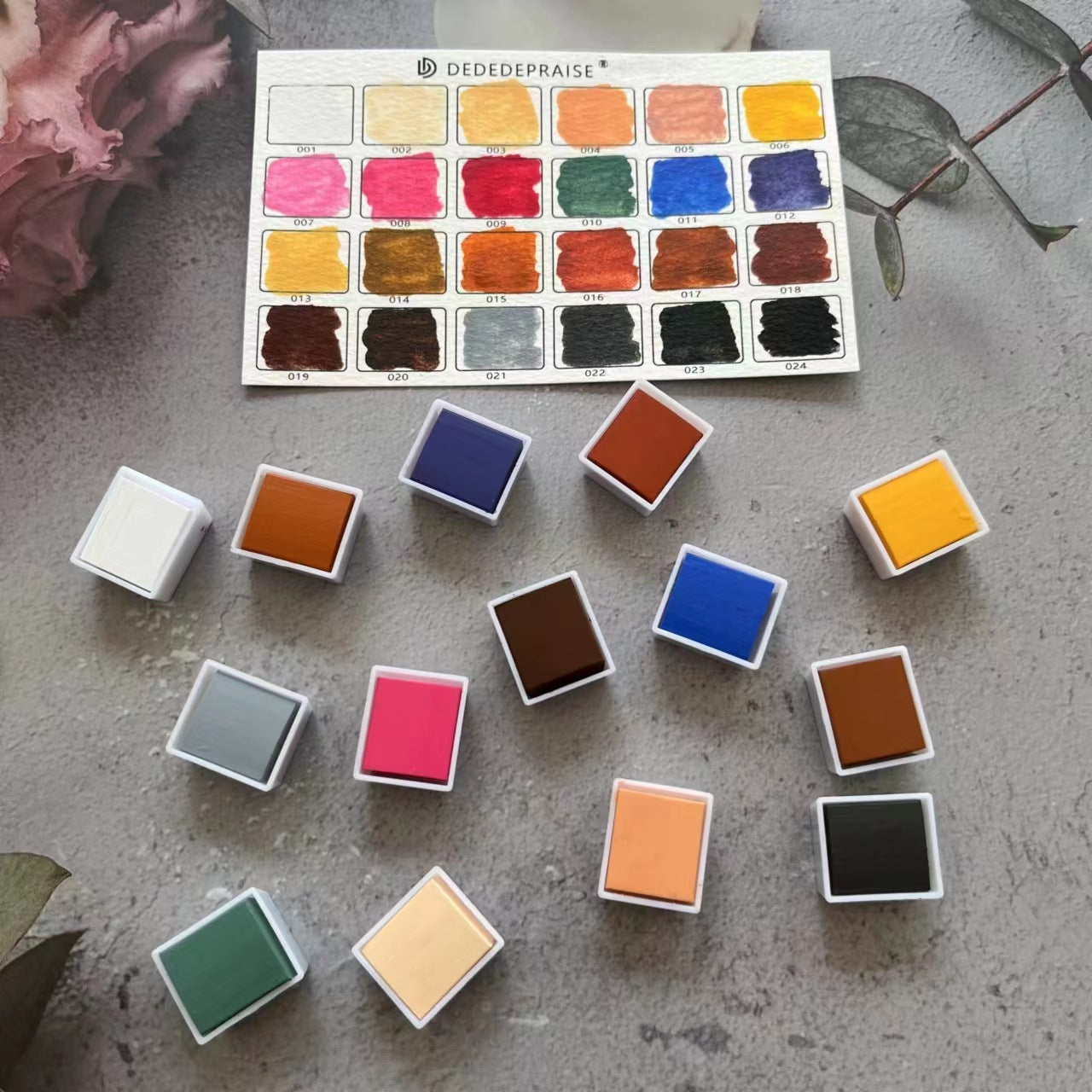 24 Color Skin Tone Solid Watercolor Pigment