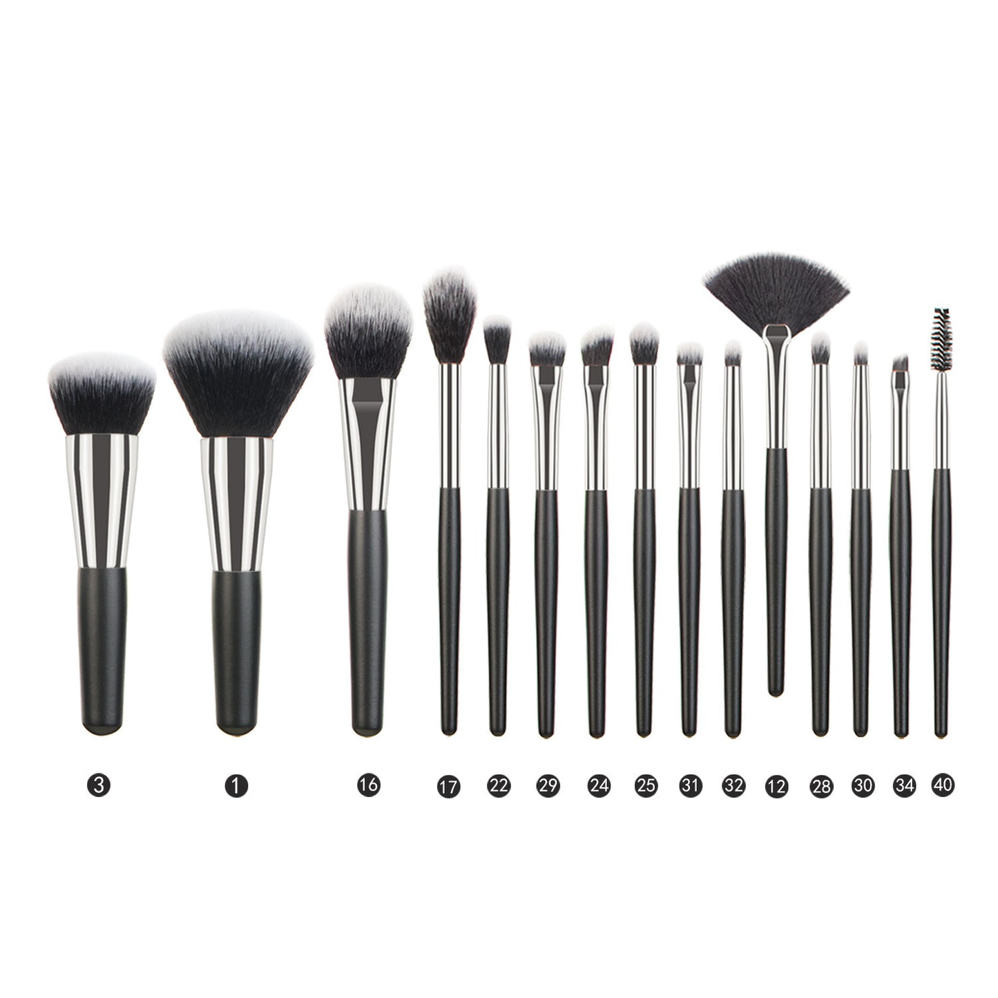 Luxury Natural Hair Makeup Brush Set - Professional 12-Piece Kit for Face & Eyes