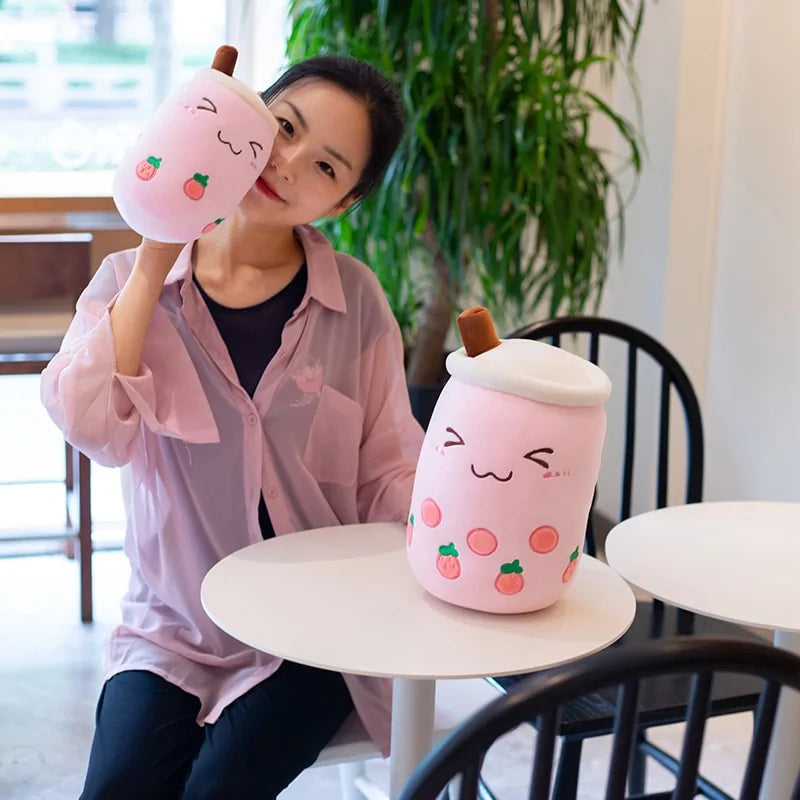 Plush Boba Tea Cup Toy Bubble Tea Pillow Cushion